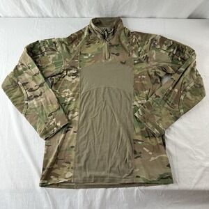 Multicam Army 1/4 Zip Combat Shirt Flame Resistance Size M Made In USA Soldier